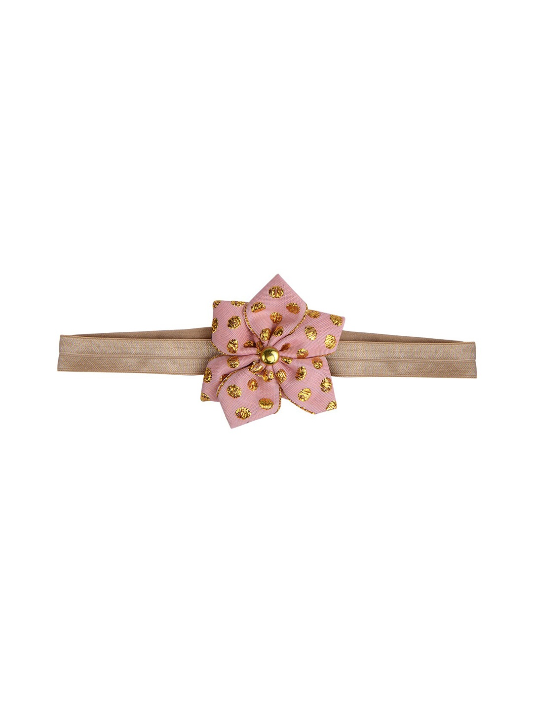 

Aye Candy Girls Peach & Gold Embellished Chill Wrap Headband