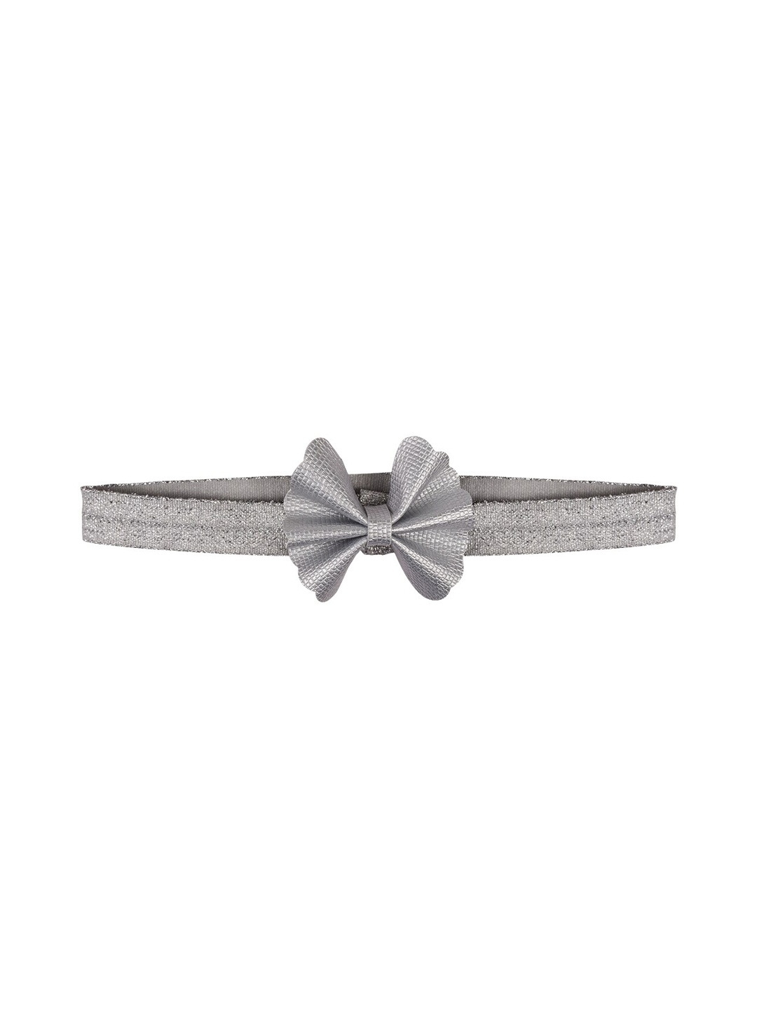

Aye Candy Girls Silver Fan Bow Headband