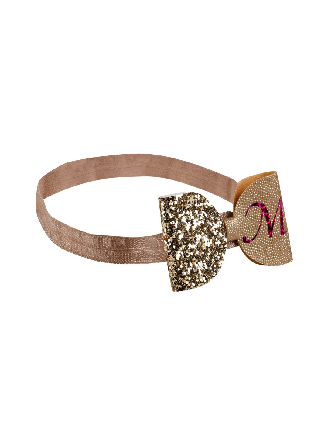 

Aye Candy Girls Gold-Toned & Pink M Initial Embellished Headband