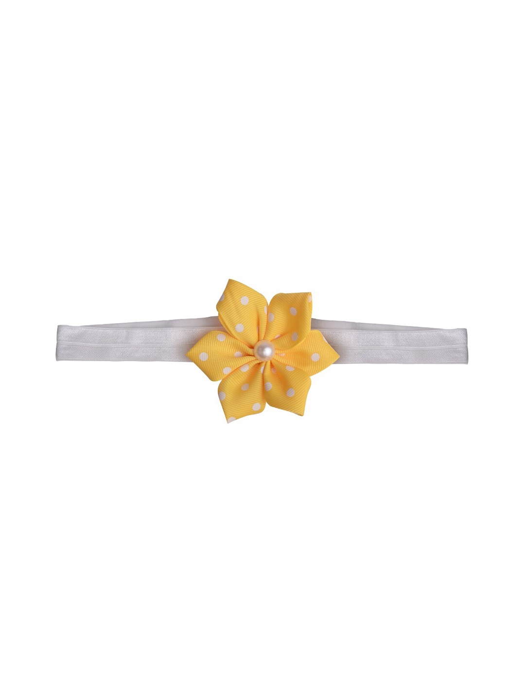 

Aye Candy Girls Yellow Polka Dot Flower Headband