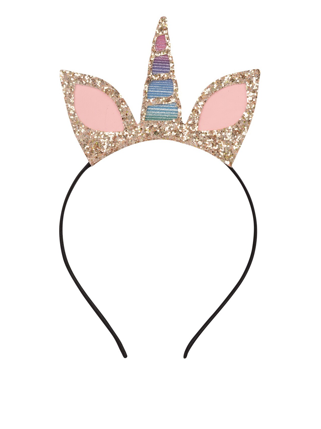 Aye Candy Girls Gold-Coloured & Pink Embellished Headband