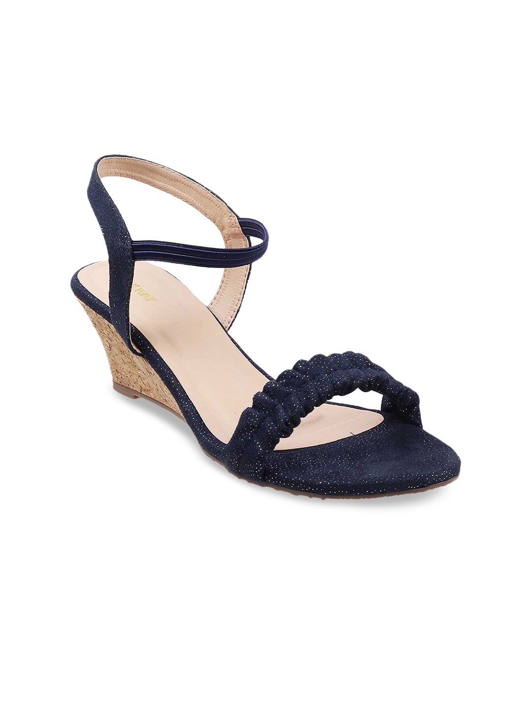 

WALKWAY by Metro Navy Blue Embellished Wedge Sandals