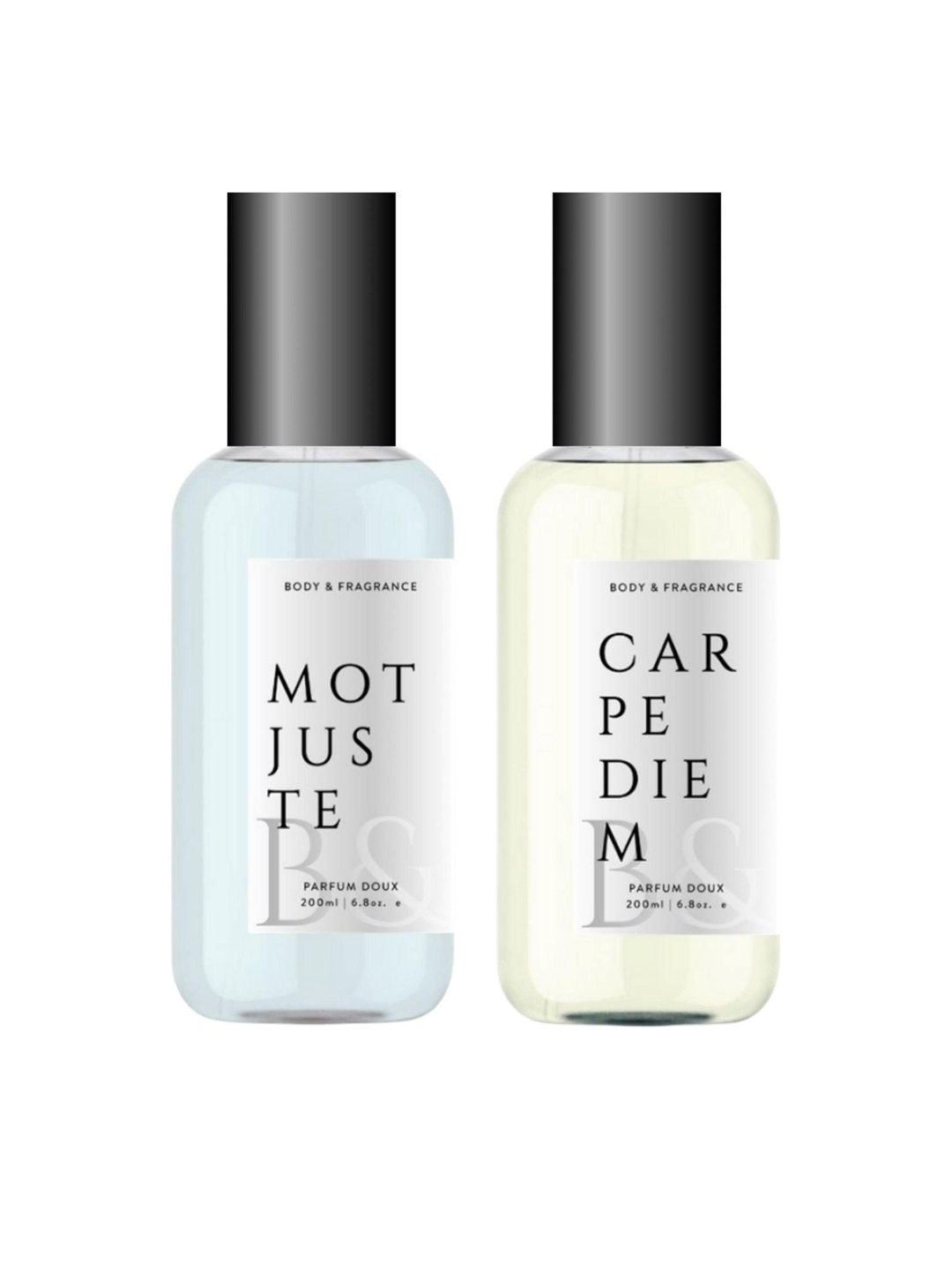 

B&F Set of Mot Juste & Carpe Diem Parfum Doux Body Spray - 200 ml Each, Blue