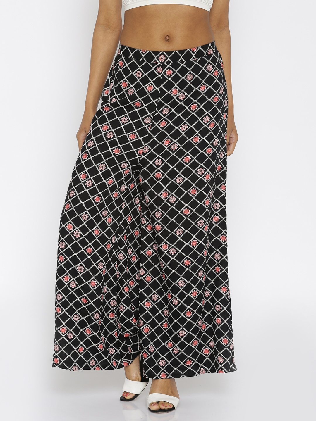 

Global Desi Women Black Printed Palazzos