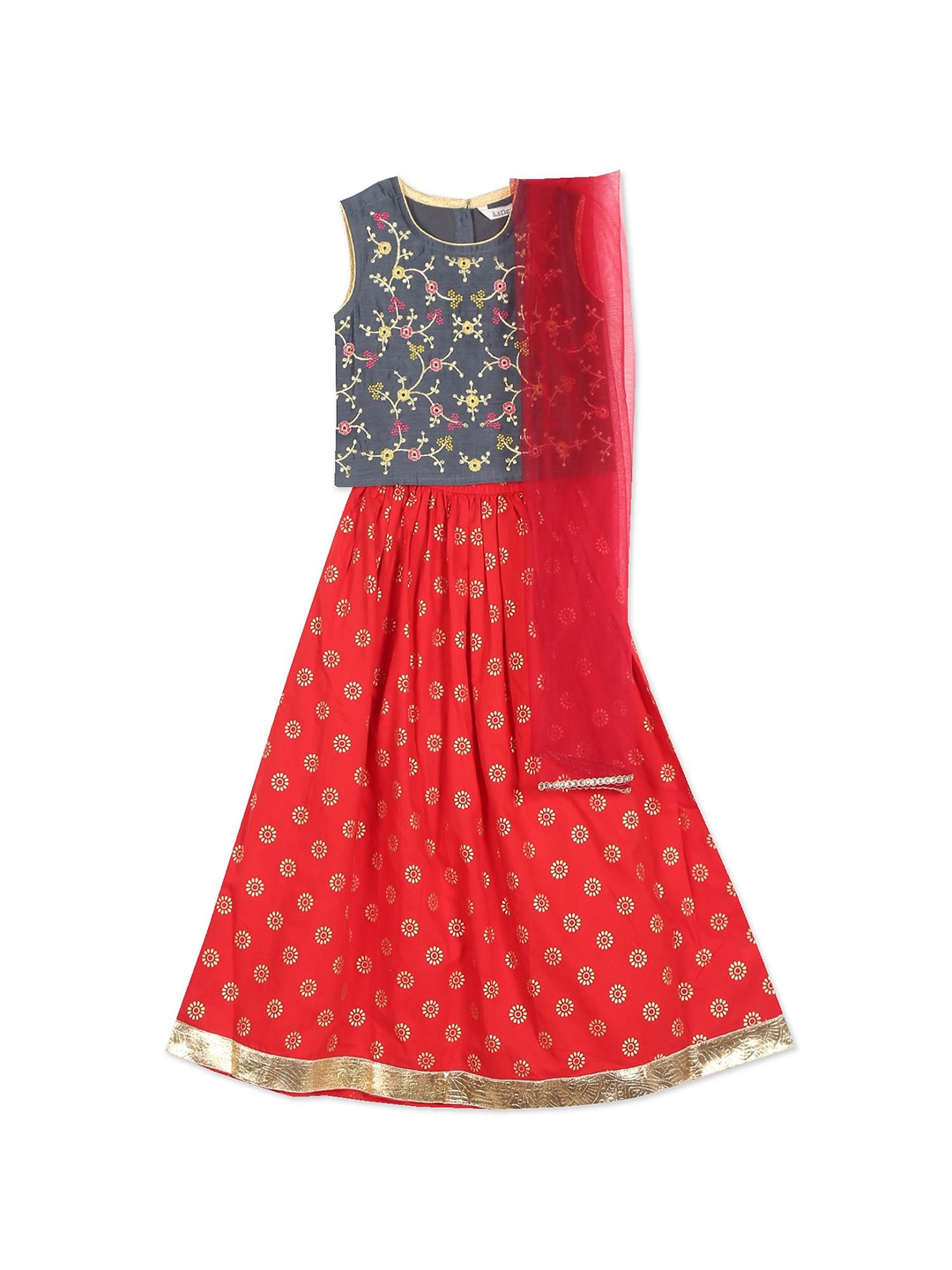 Karigari Girls Assorted Embroidered Ready to Wear Lehenga & Blouse With Dupatta