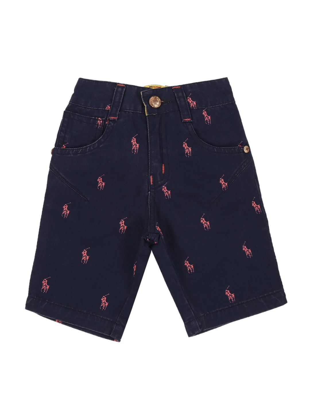 

Actuel Boys Navy Blue Printed Cotton Shorts