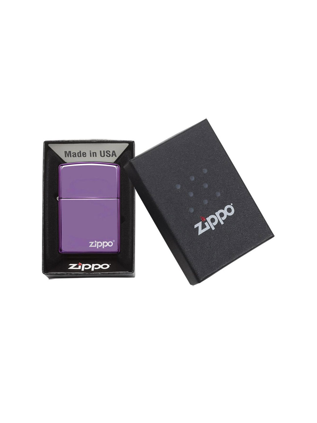 

Zippo Purple Brand Logo Pocket Lighter, Black