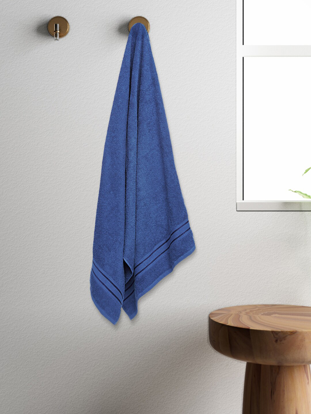 

SPACES Blue Solid Pure Cotton 400 GSM Ultra Absorbency Bath Towels