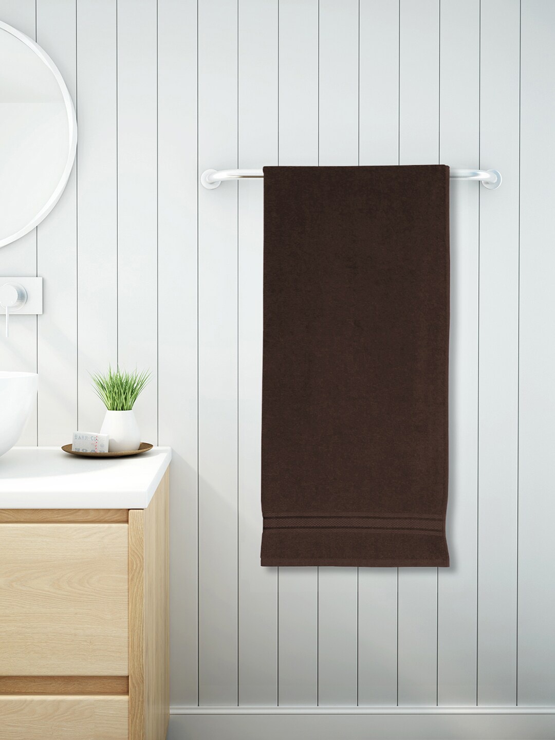 

SPACES Brown Solid Pure Cotton 400 GSM Bath Towel