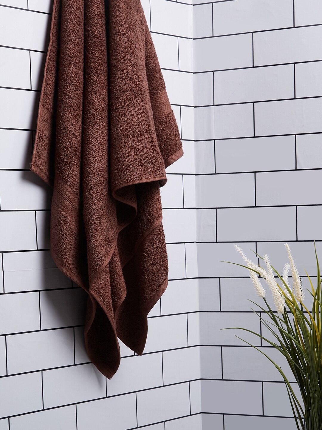

SPACES Brown Solid 450 GSM Pure Cotton Towel Set