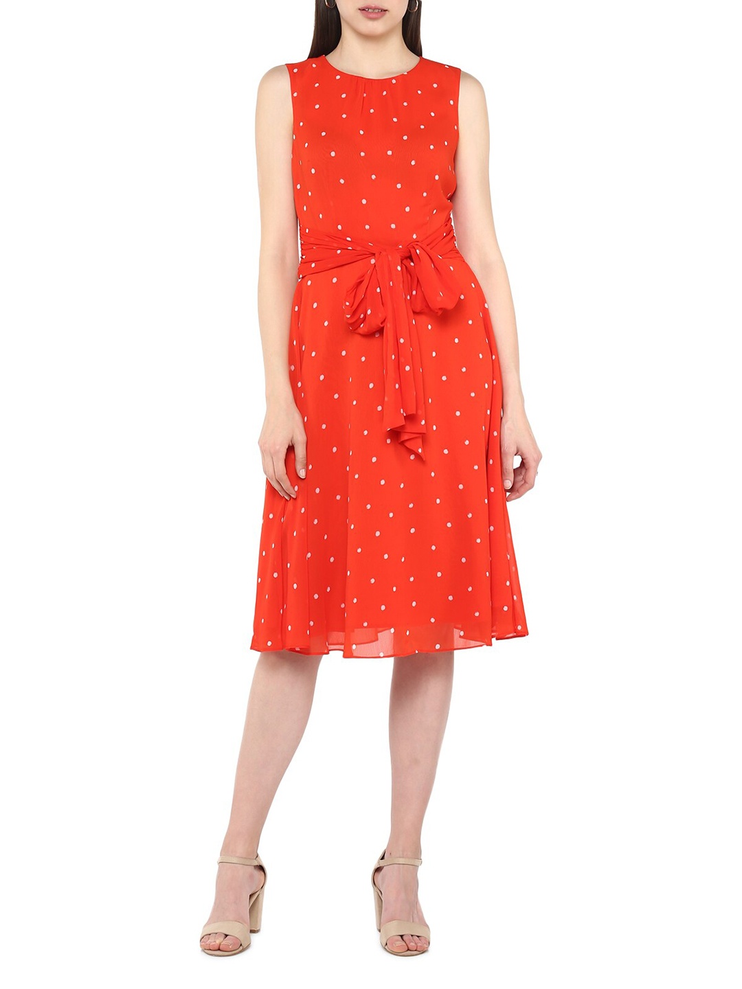 

Phase Eight Red Polka Dots Print Fit & Flare Dress