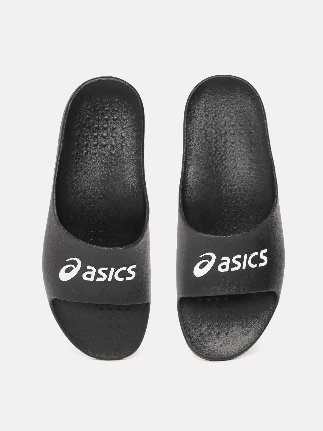 

ASICS Unisex Brand Logo Printed Sliders, Black