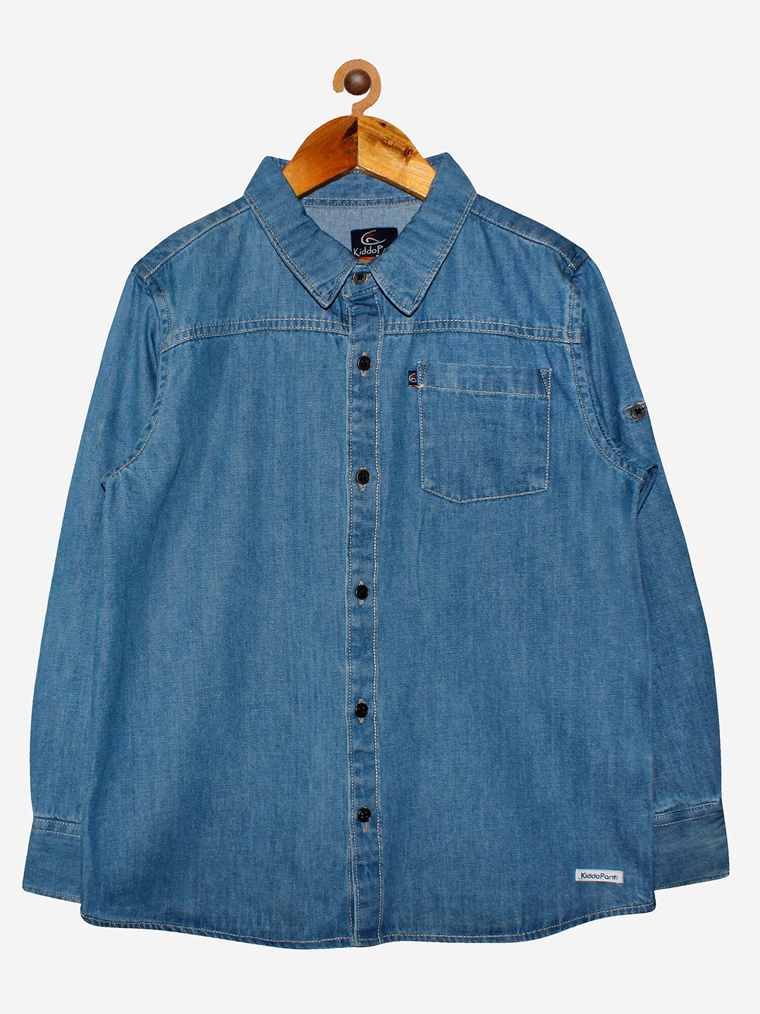 

KiddoPanti Boys Blue Smart Casual Cotton Denim Shirt