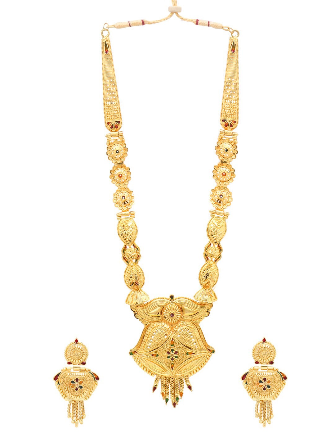 

Yellow Chimes Gold-Plated Meenakari Jewellery Set