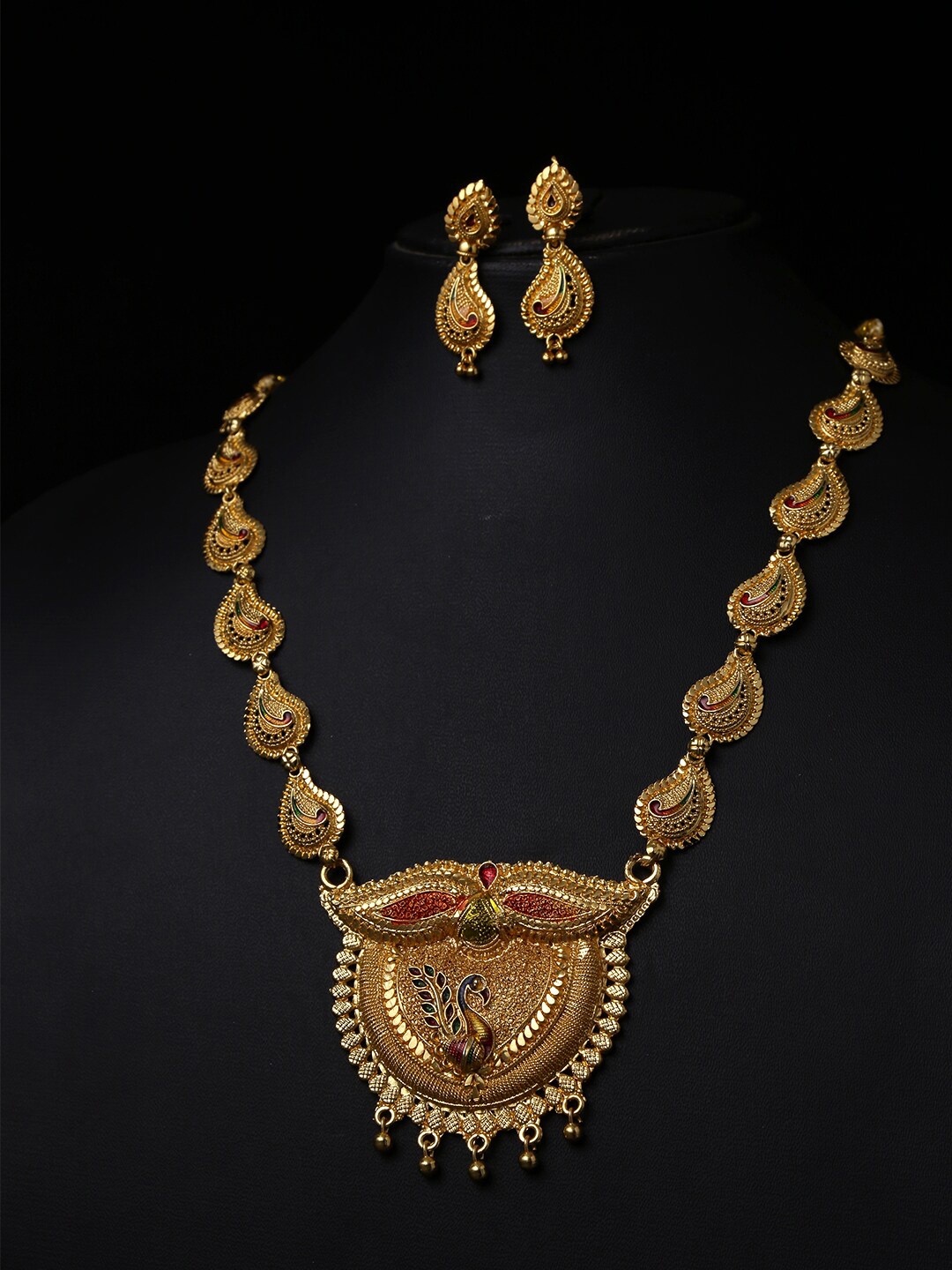 

Yellow Chimes Gold-Plated Meenakari Brass Jewellery Set