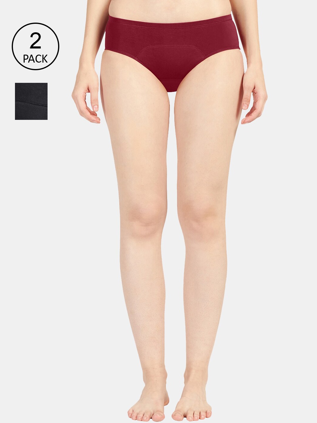 

Sonari Women Assorted Pack of 2 Leak Proof Period Briefs sarappblackmaroonS