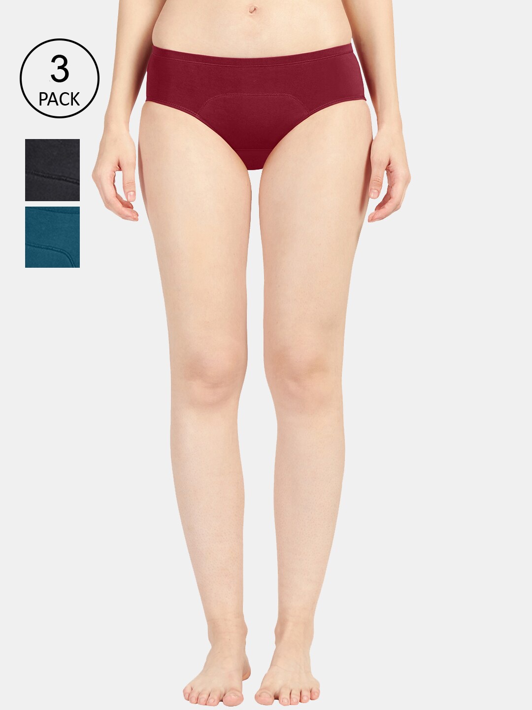 

Sonari Pack of 3 Green & Maroon Leakproof Period Briefs