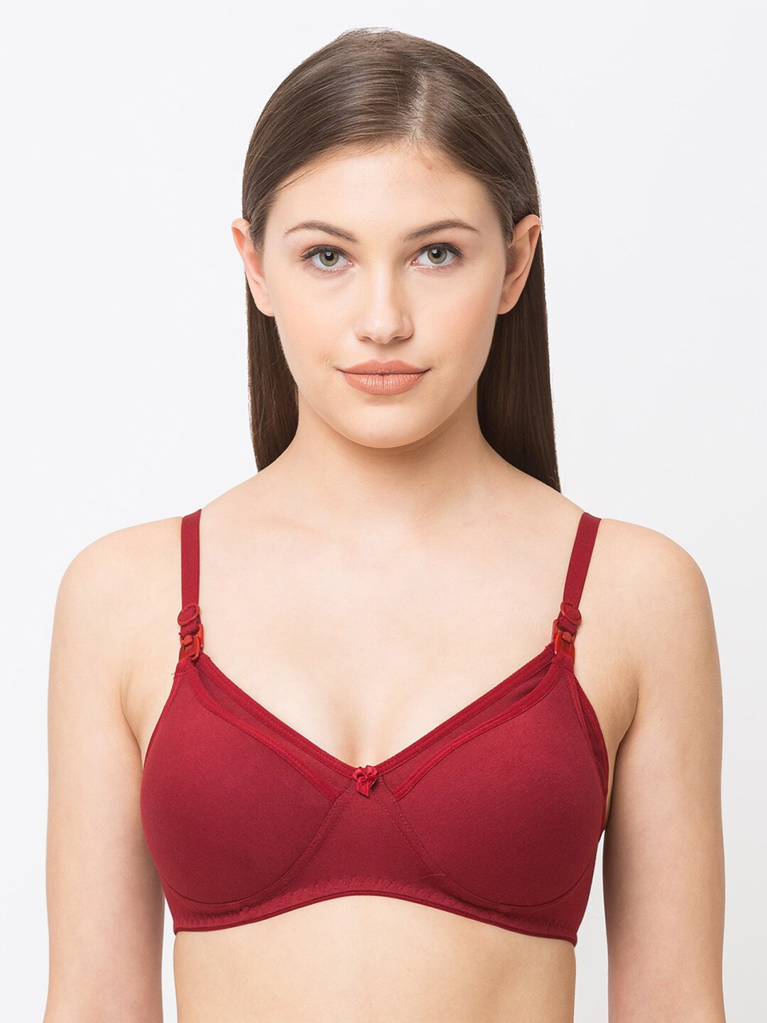 

MomToBe Maroon Non Padded Cotton Nursing Maternity Bra