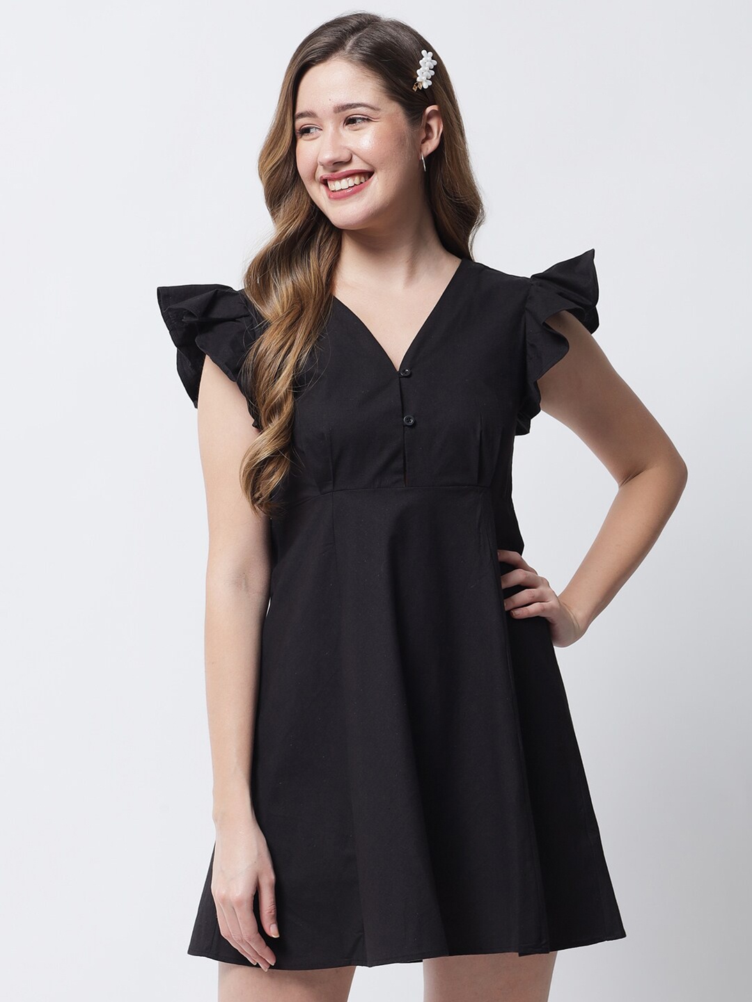 

VANCA ECO Women Black Fit and Flare Mini Dress