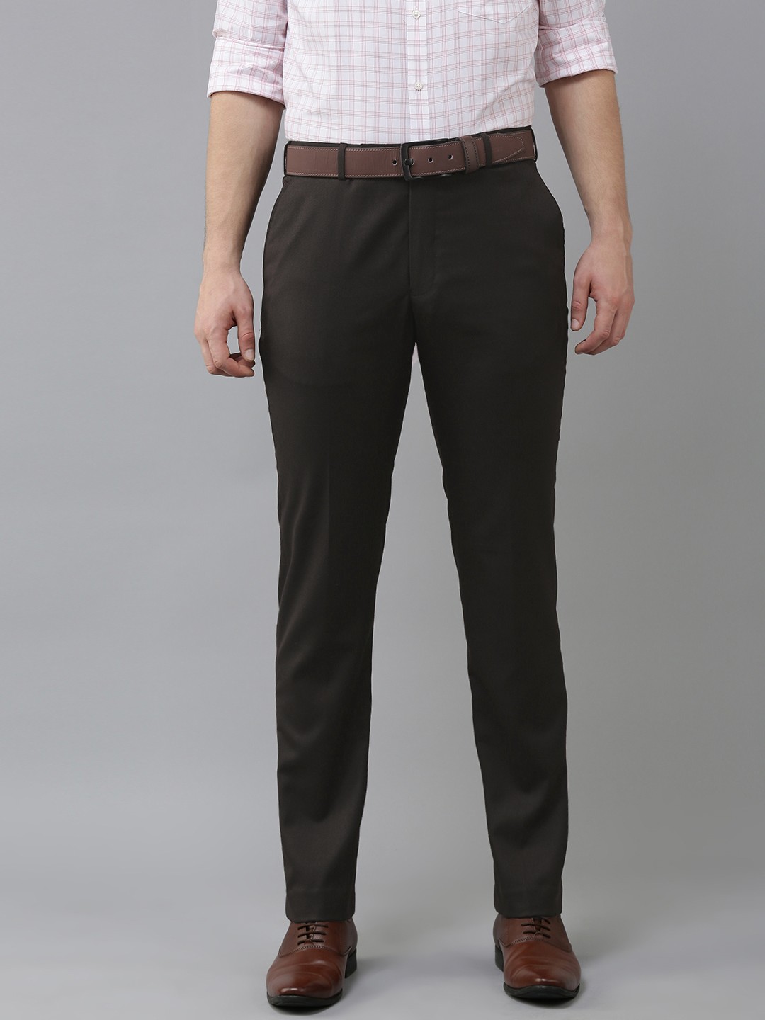 

Park Avenue Men Black Textured Smart Fit Formal Trousers