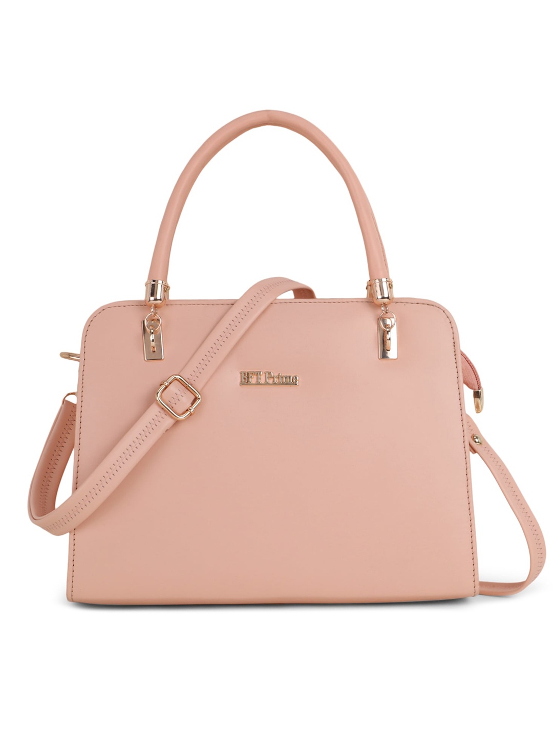 

WOMEN MARKS Beige PU Structured Handheld Bag