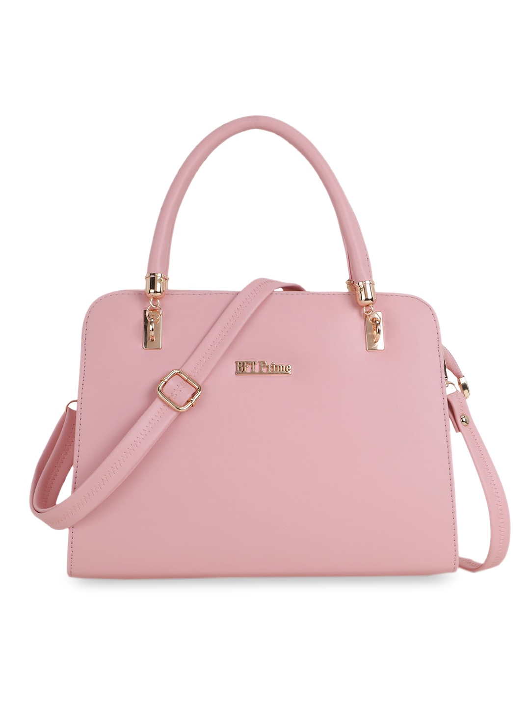 

WOMEN MARKS Peach-Coloured Structured Handheld Bag