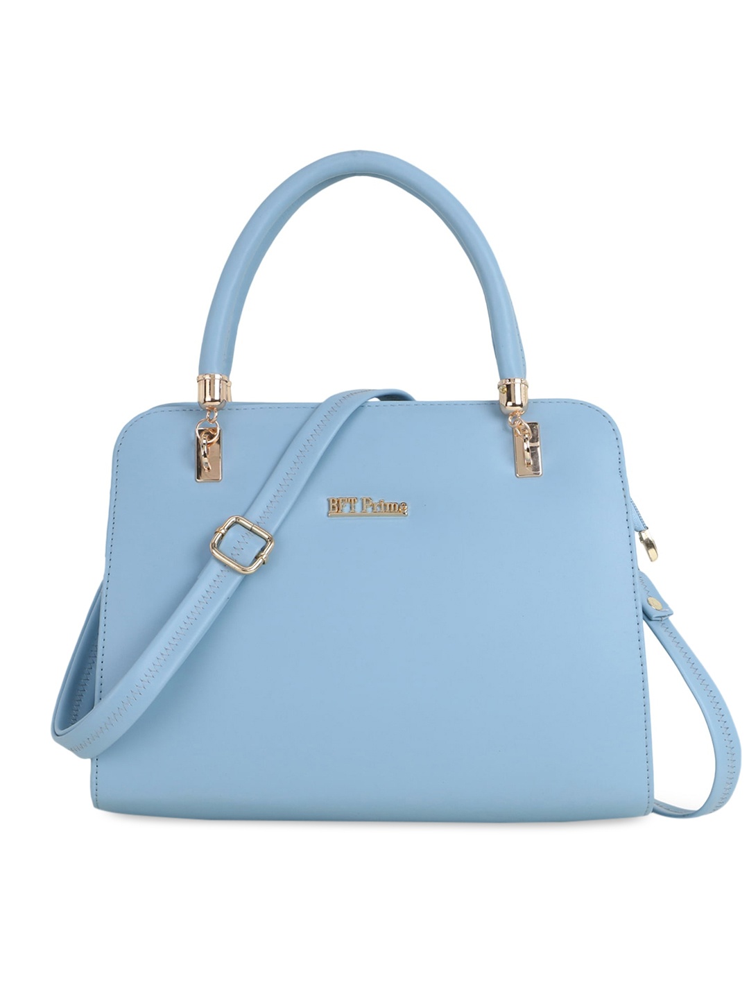 

WOMEN MARKS Blue PU Structured Handheld Bag