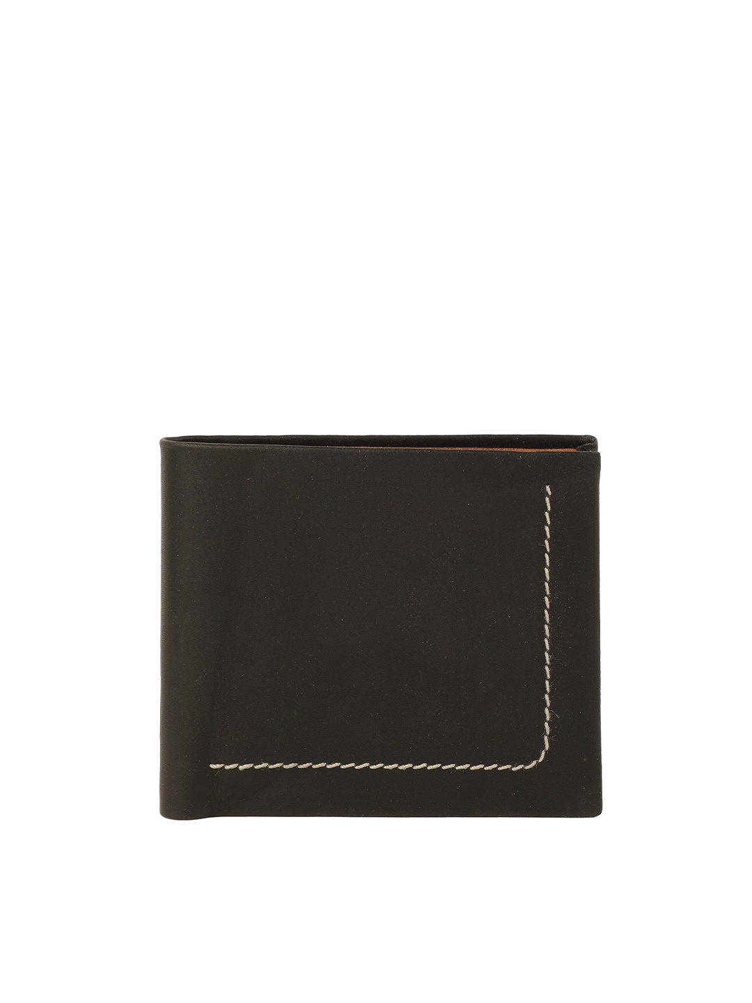 

Alvaro Castagnino Men Black & Brown Leather Two Fold Wallet