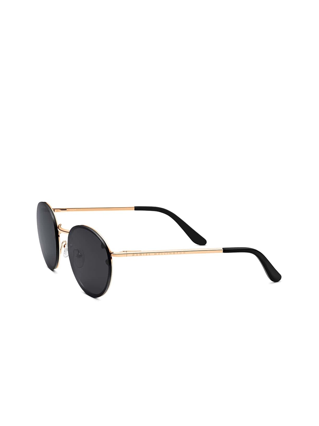 

Daniel Wellington Unisex Black Lens & Gold-Toned Round Sunglasses with UV Protected Lens