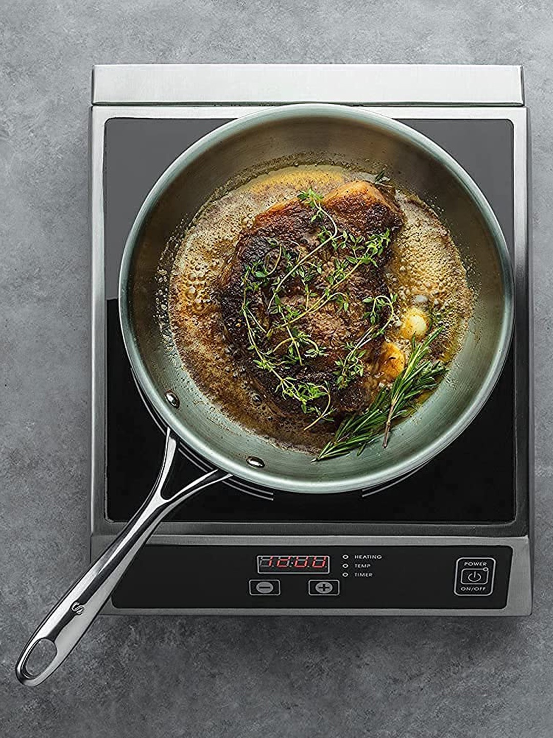 

Femora Stainless Steel Induction Base Flat Fry Pan