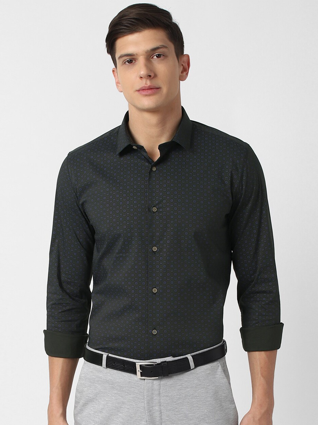 

Louis Philippe Sport Men Grey Slim Fit Printed Cotton Casual Shirt
