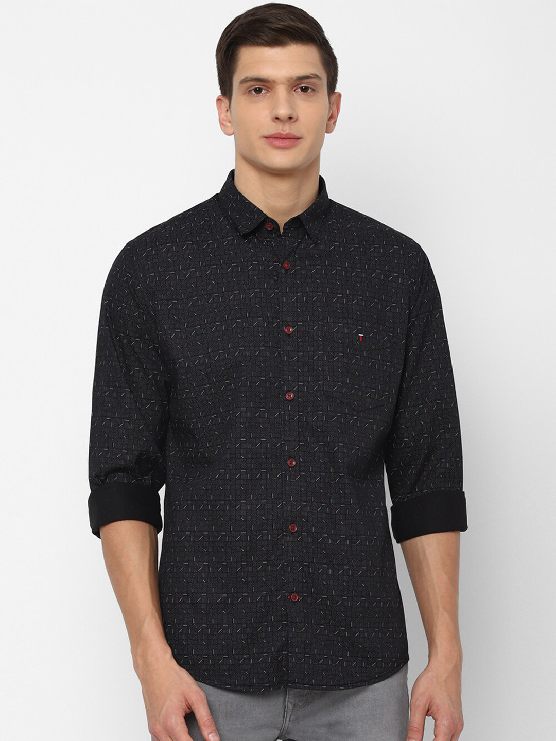 

Louis Philippe Sport Men Black Slim Fit Printed Cotton Casual Shirt
