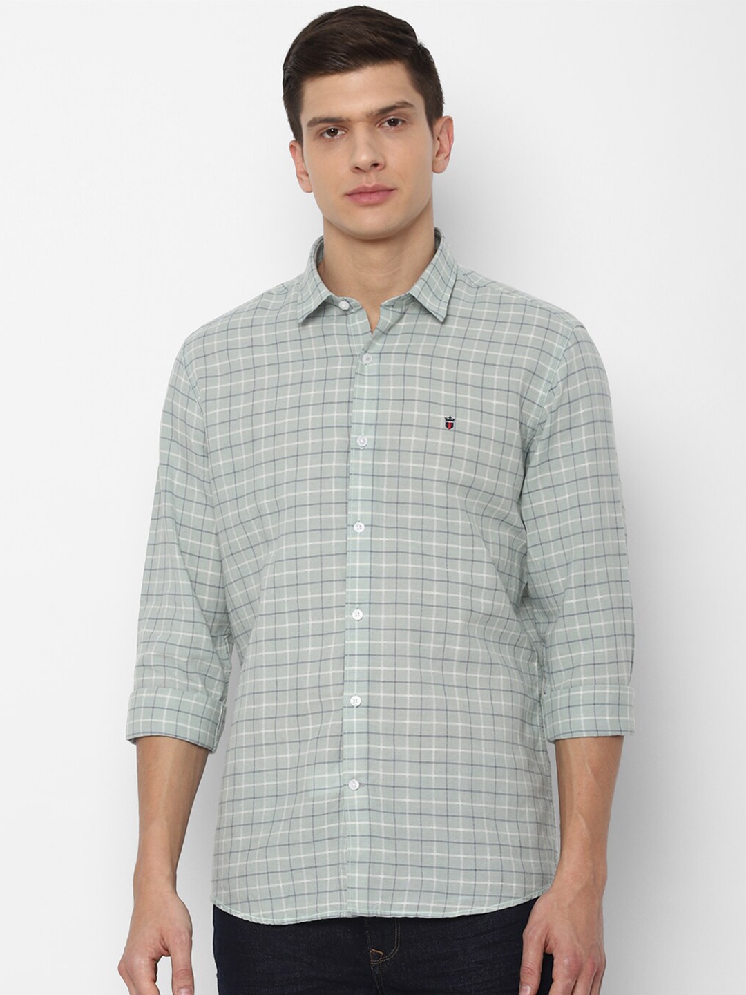 

Louis Philippe Sport Men Blue Slim Fit Checked Casual Shirt