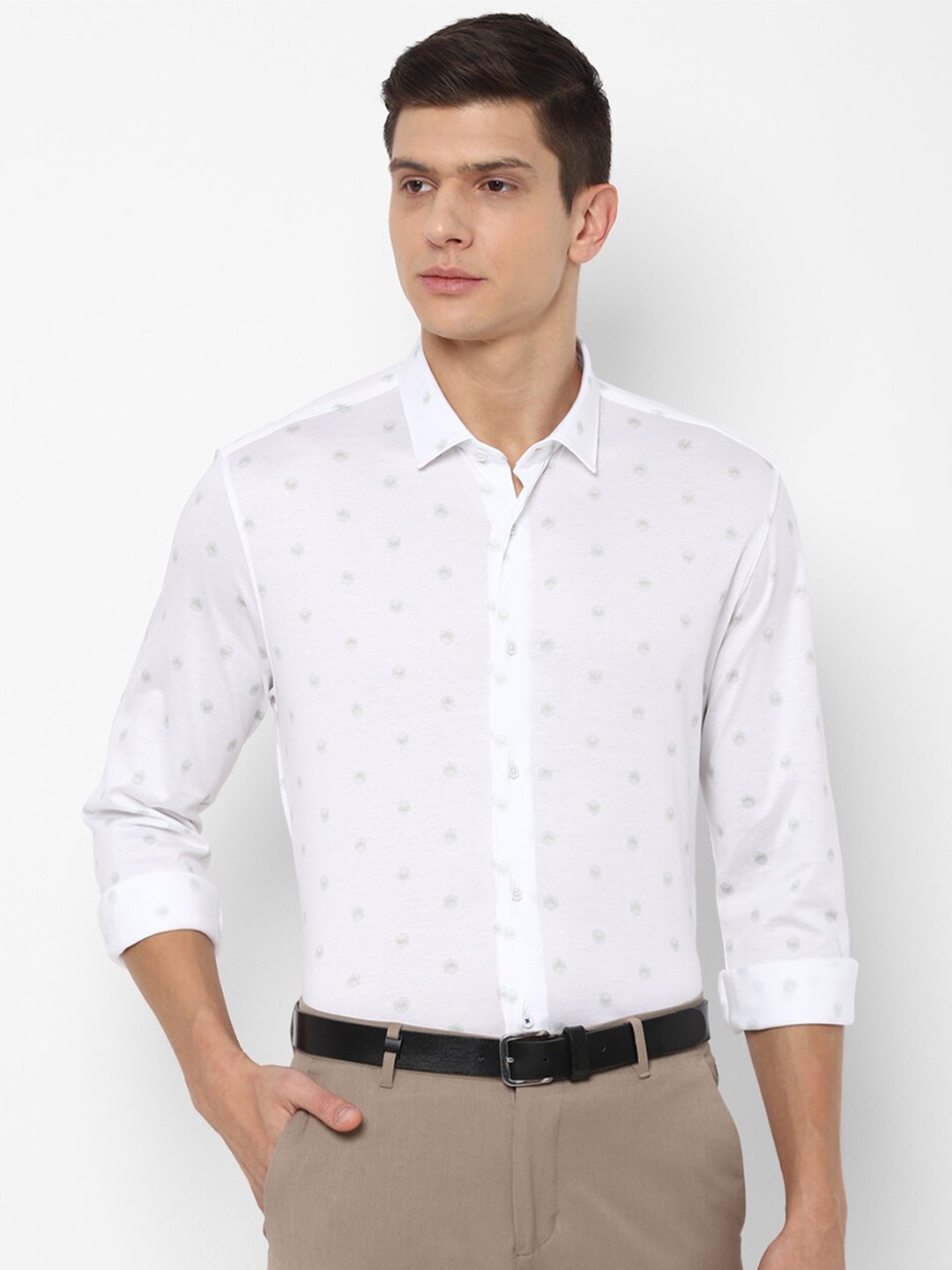 

Louis Philippe Sport Men White & Grey Slim Fit Printed Casual Shirt