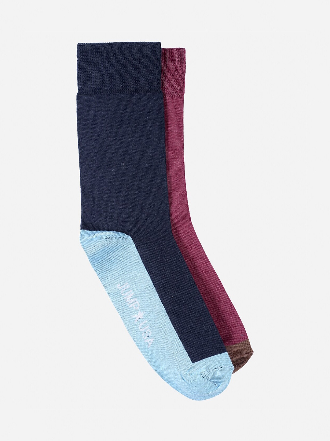 

JUMP USA Men Set of 2 Bamboo Cotton Mid-Length Socks, Navy blue