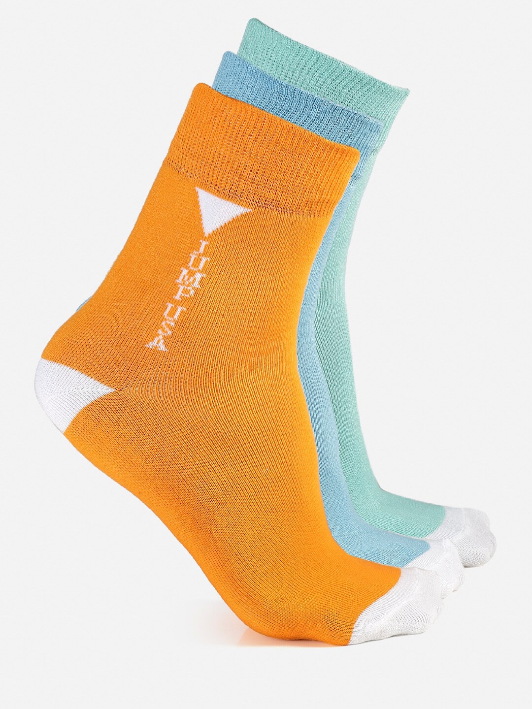 

JUMP USA Men Set of 3 Ankle Length Socks, Orange