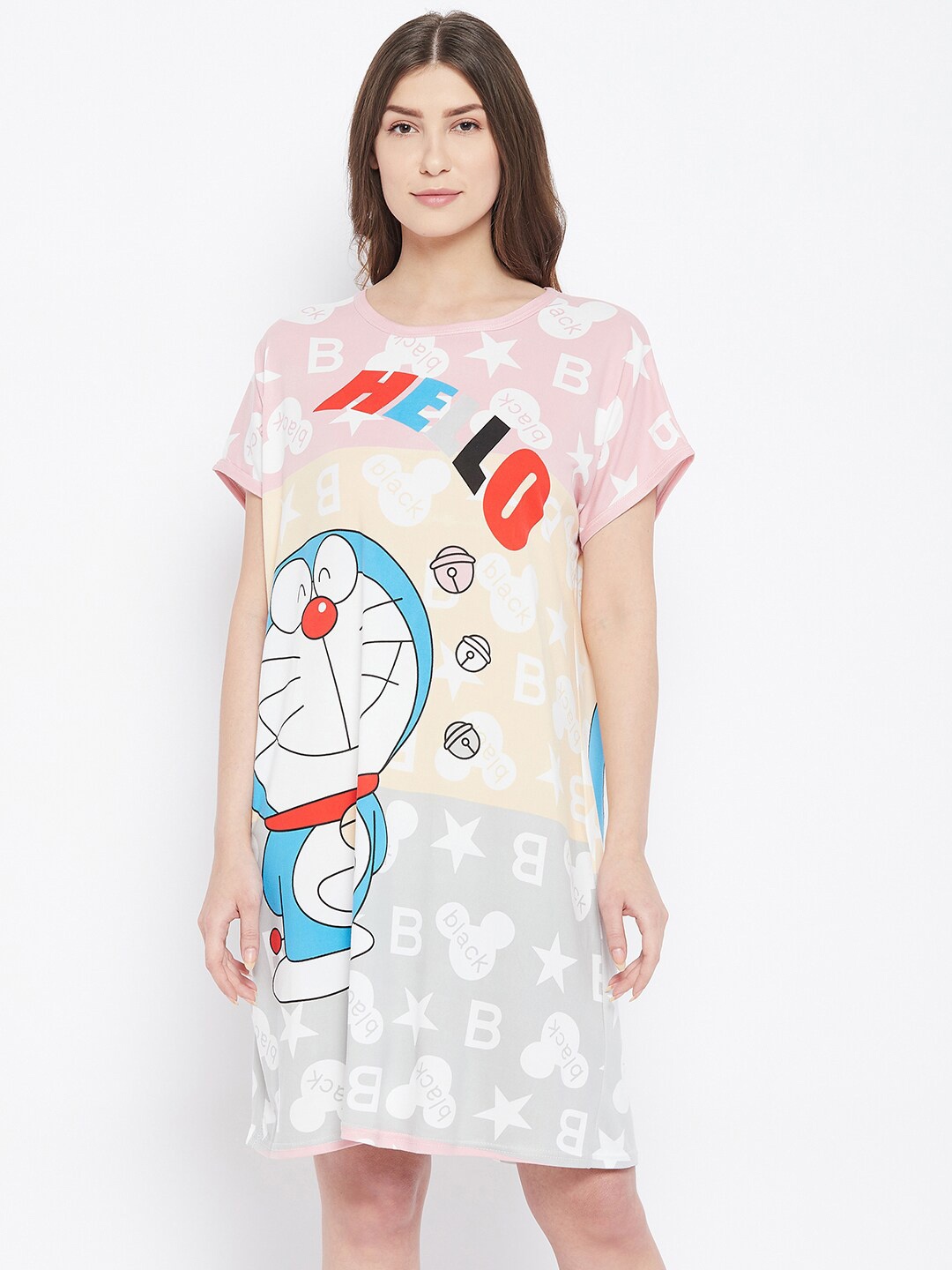 

Camey Beige Printed Nightdress