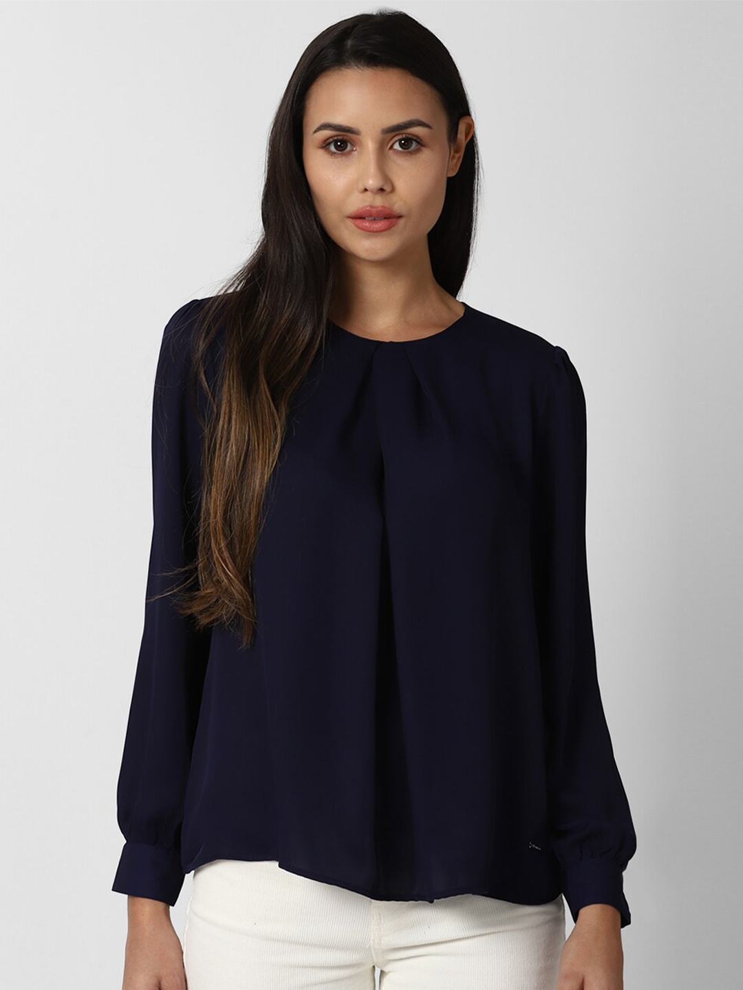 

Van Heusen Woman Navy Blue Blouson Top