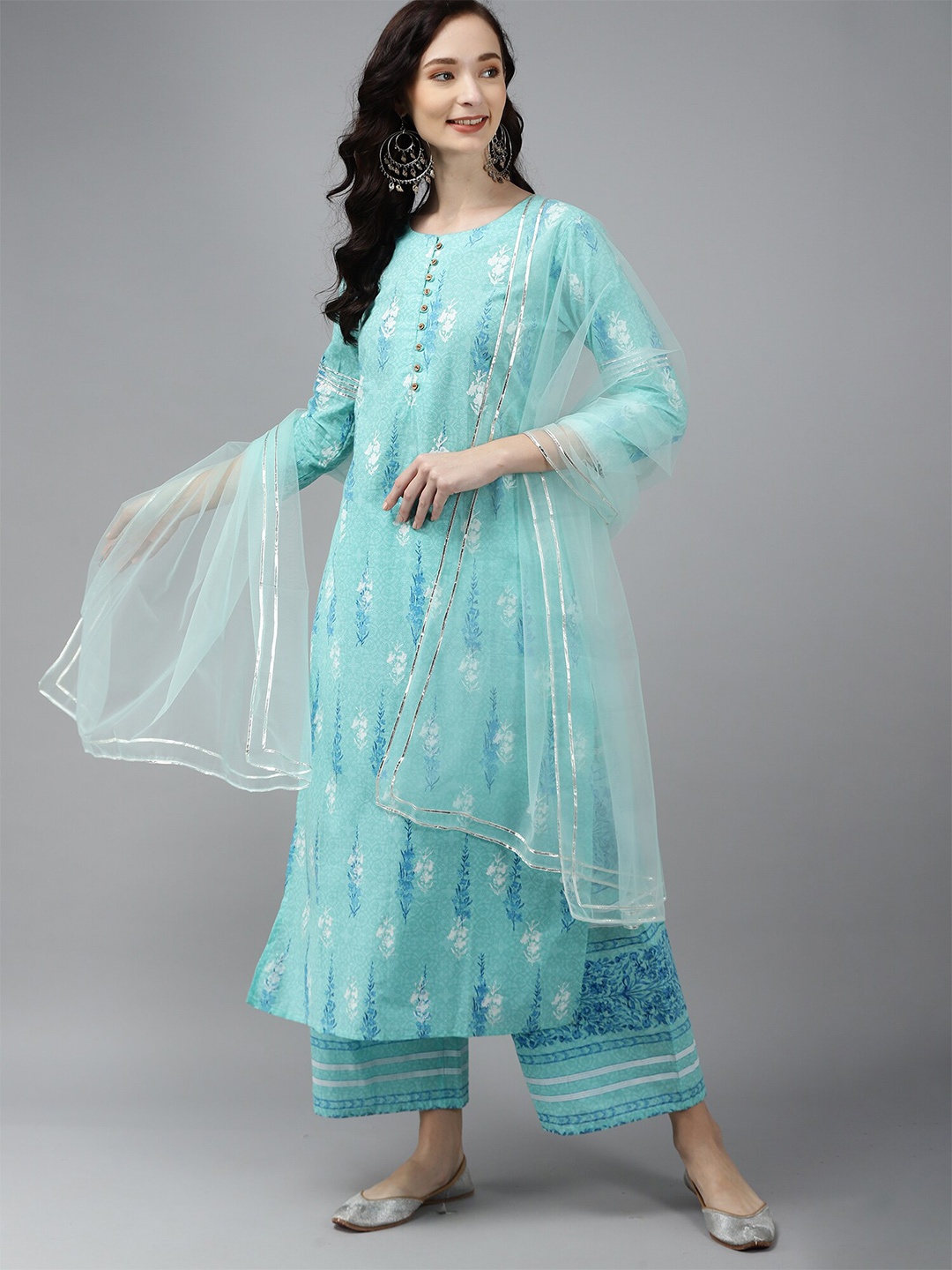 

Indo Era Blue Net Dupatta