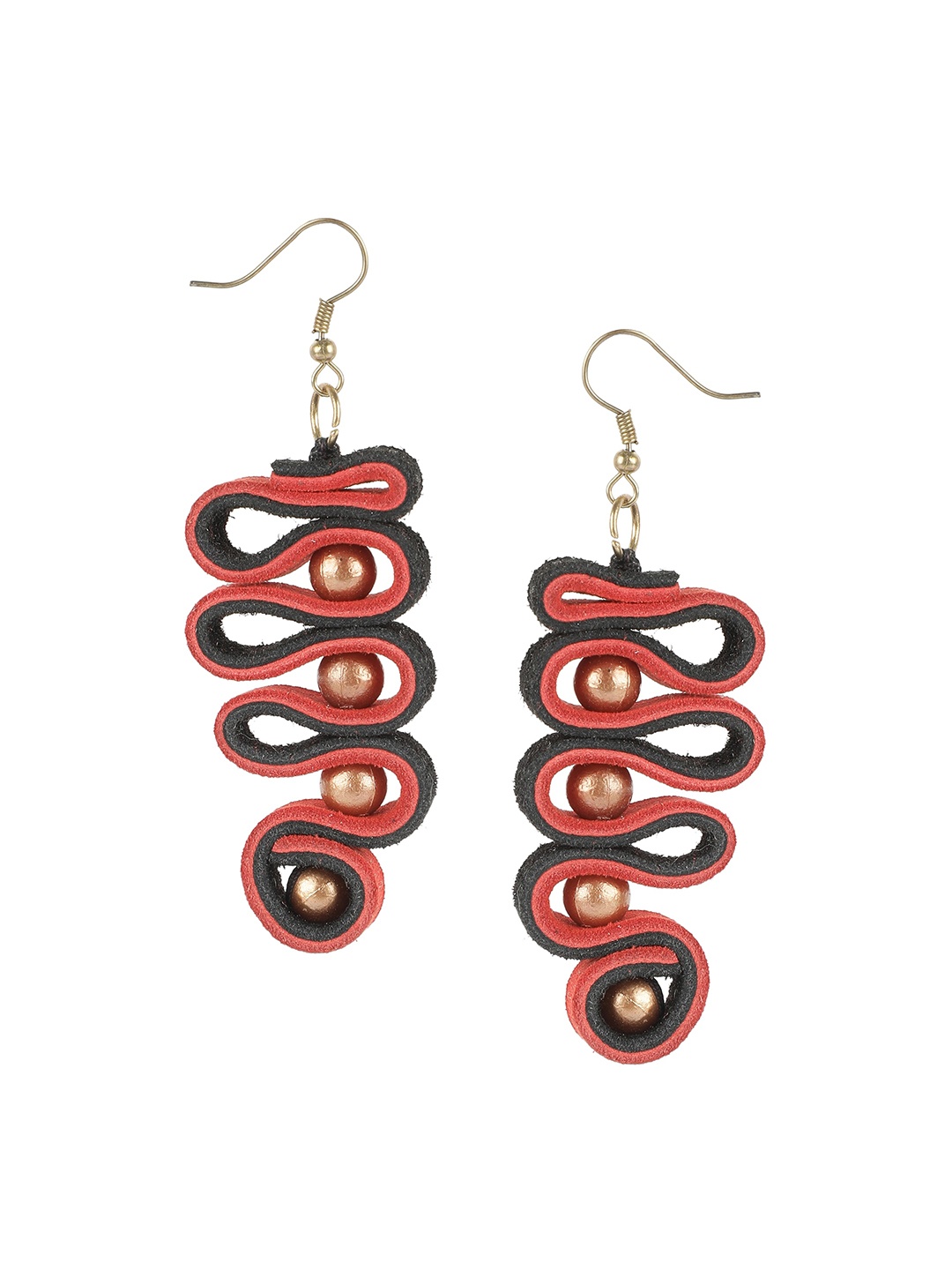 

AADY AUSTIN Red Contemporary Drop Earrings