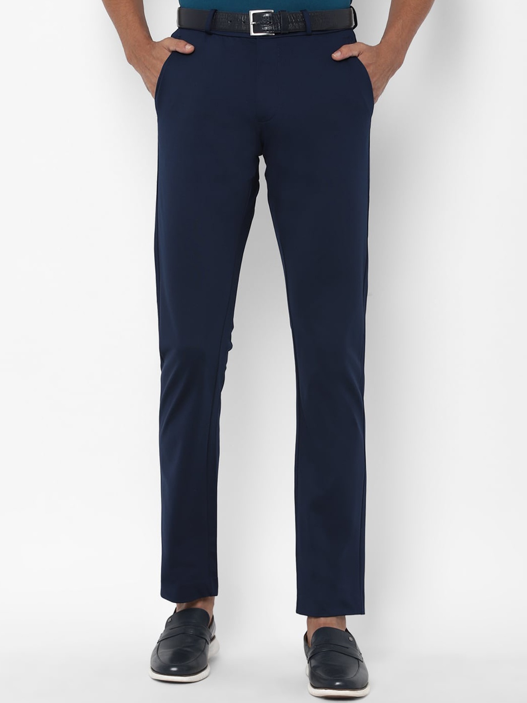 

Allen Solly Men Navy Blue Slim Fit Trousers