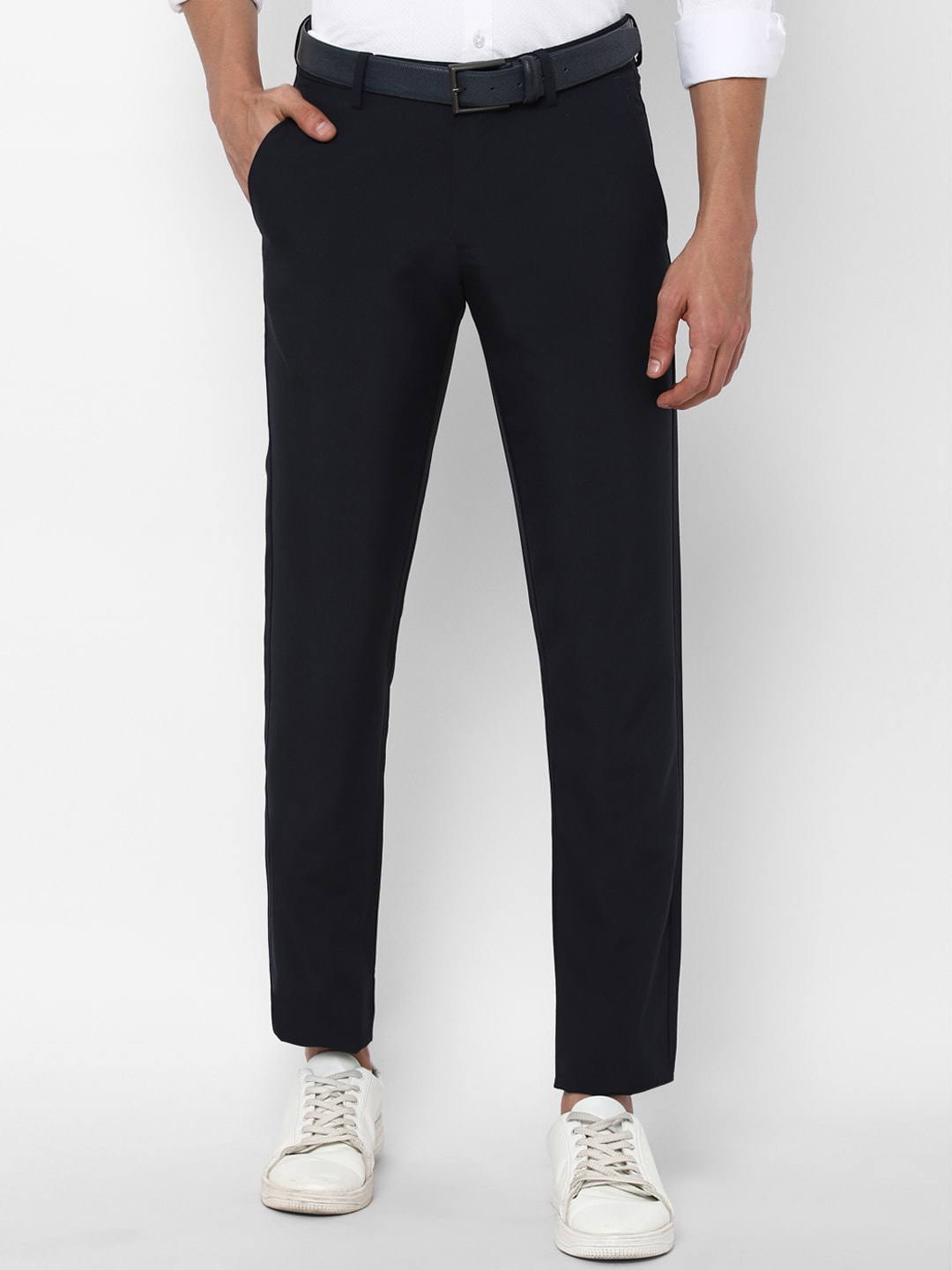 

Allen Solly Men Navy Blue Slim Fit Trousers