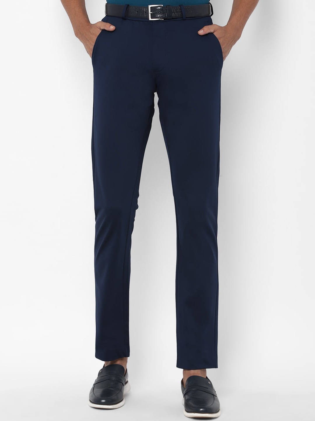 

Allen Solly Men Navy Blue Slim Fit Trousers