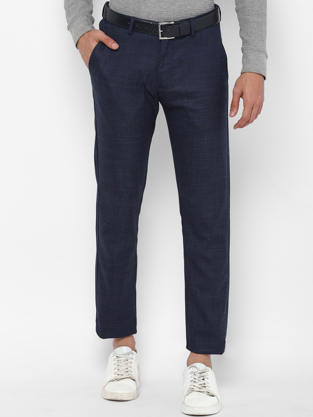 

Allen Solly Men Navy Blue Slim Fit Trousers