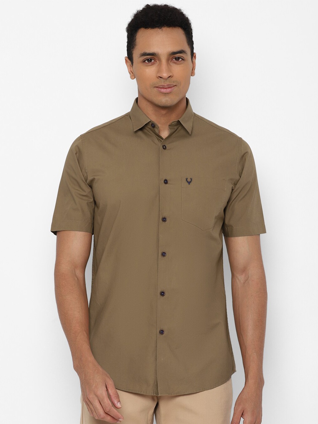 

Allen Solly Men Brown Slim Fit Pure Cotton Casual Shirt