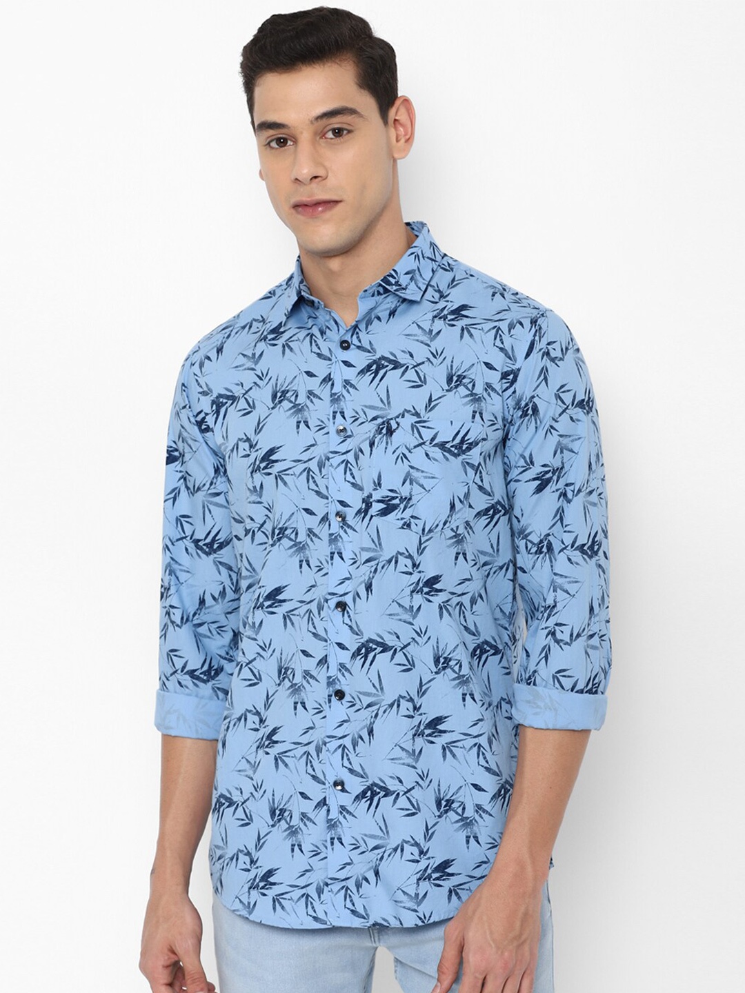 

Allen Solly Blue Slim Fit Printed Casual Shirt
