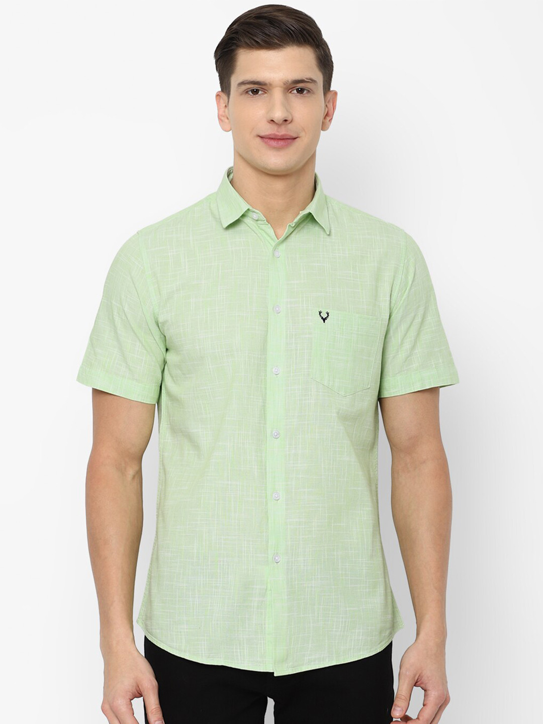 

Allen Solly Men Green Slim Fit Pure Cotton Casual Shirt