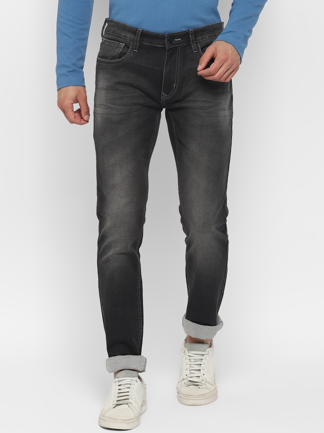 

Turtle Men Grey Narrow Tapered Fit Heavy Fade Jeans