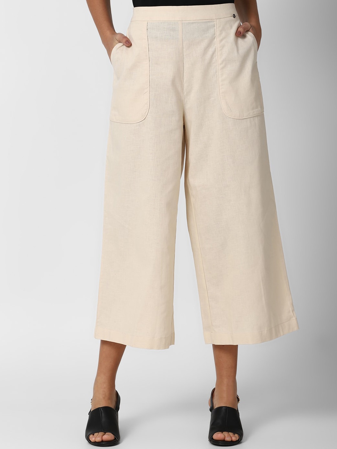 

Van Heusen Woman Women Cream-Coloured Culottes Trousers
