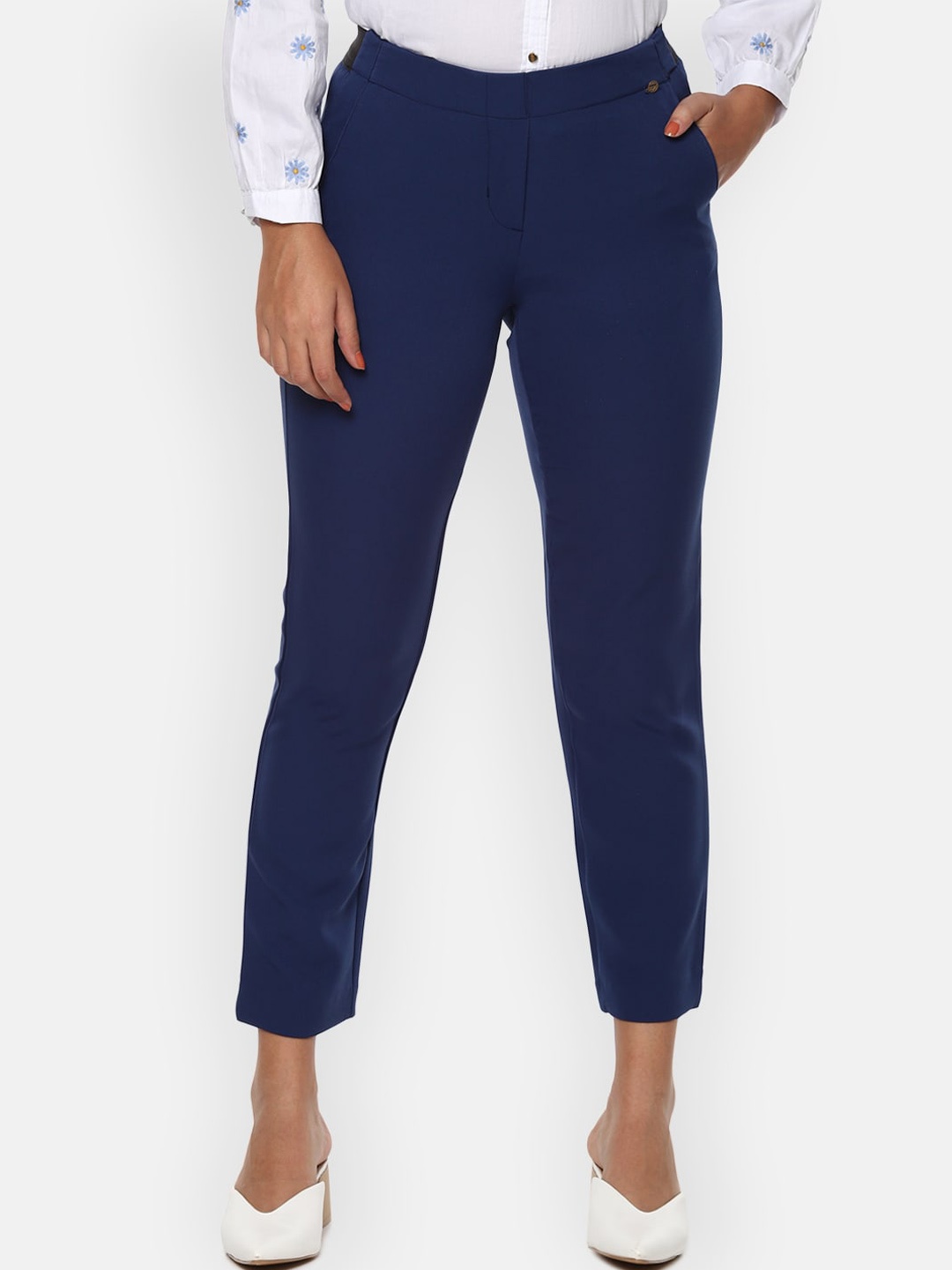 

Van Heusen Woman Women Navy Blue Slim Fit Trousers